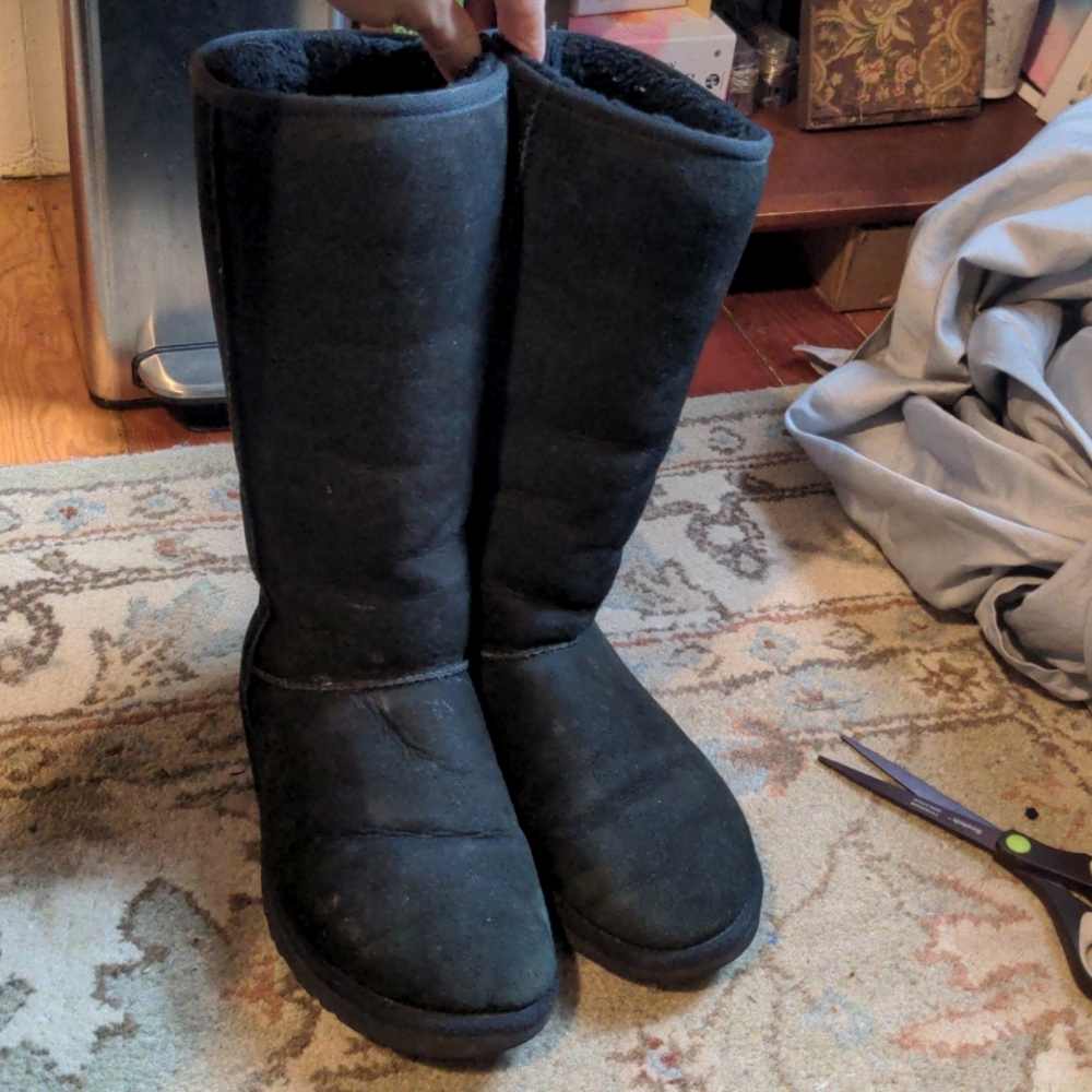 Tall Black Ugg Boots size 8W